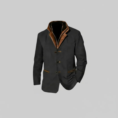 Herren Lederjacke Vintage Knöpfe