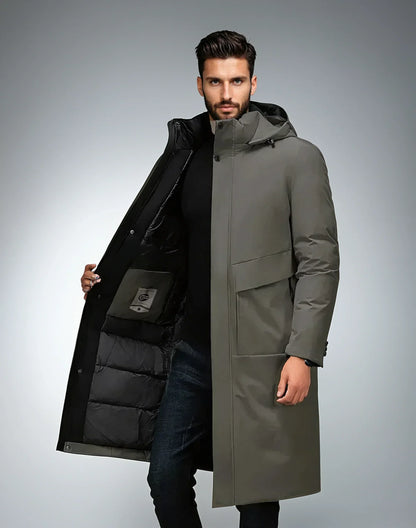 Herren Winterparka mit Kapuze Warm Beige - Norvielle