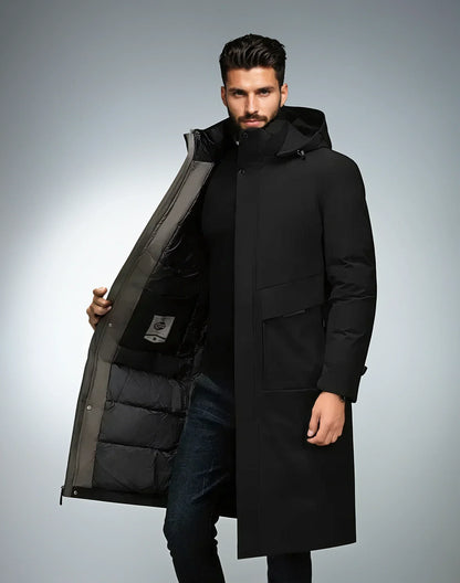 Herren Winterparka mit Kapuze Warm Beige