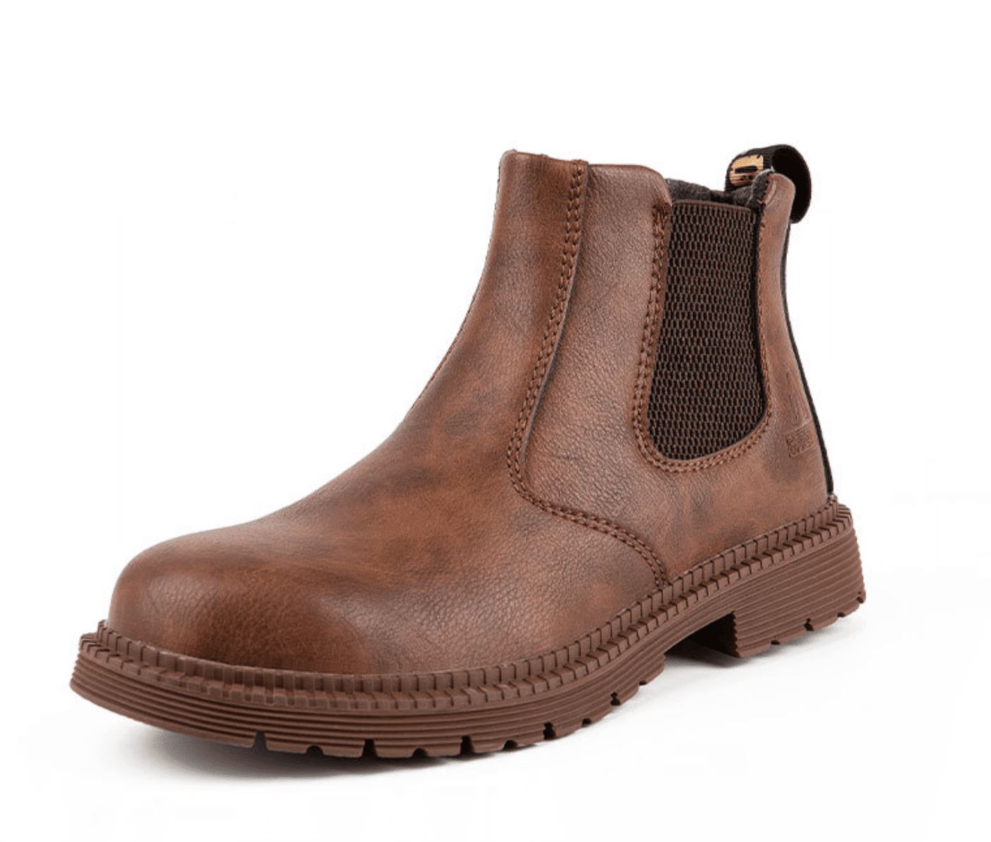 Herren Leder-Sicherheitsstiefel Stahlkappe Elastisch Schwarz - Norvielle