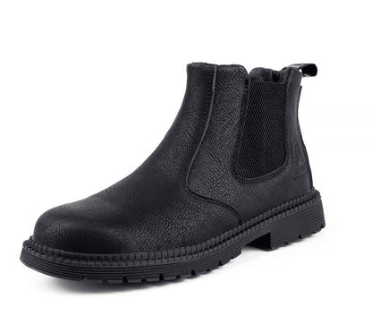 Herren Leder-Sicherheitsstiefel Stahlkappe Elastisch