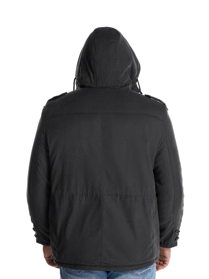 Herren Winterjacke mit Kapuze Reißverschluss Warm Bequem