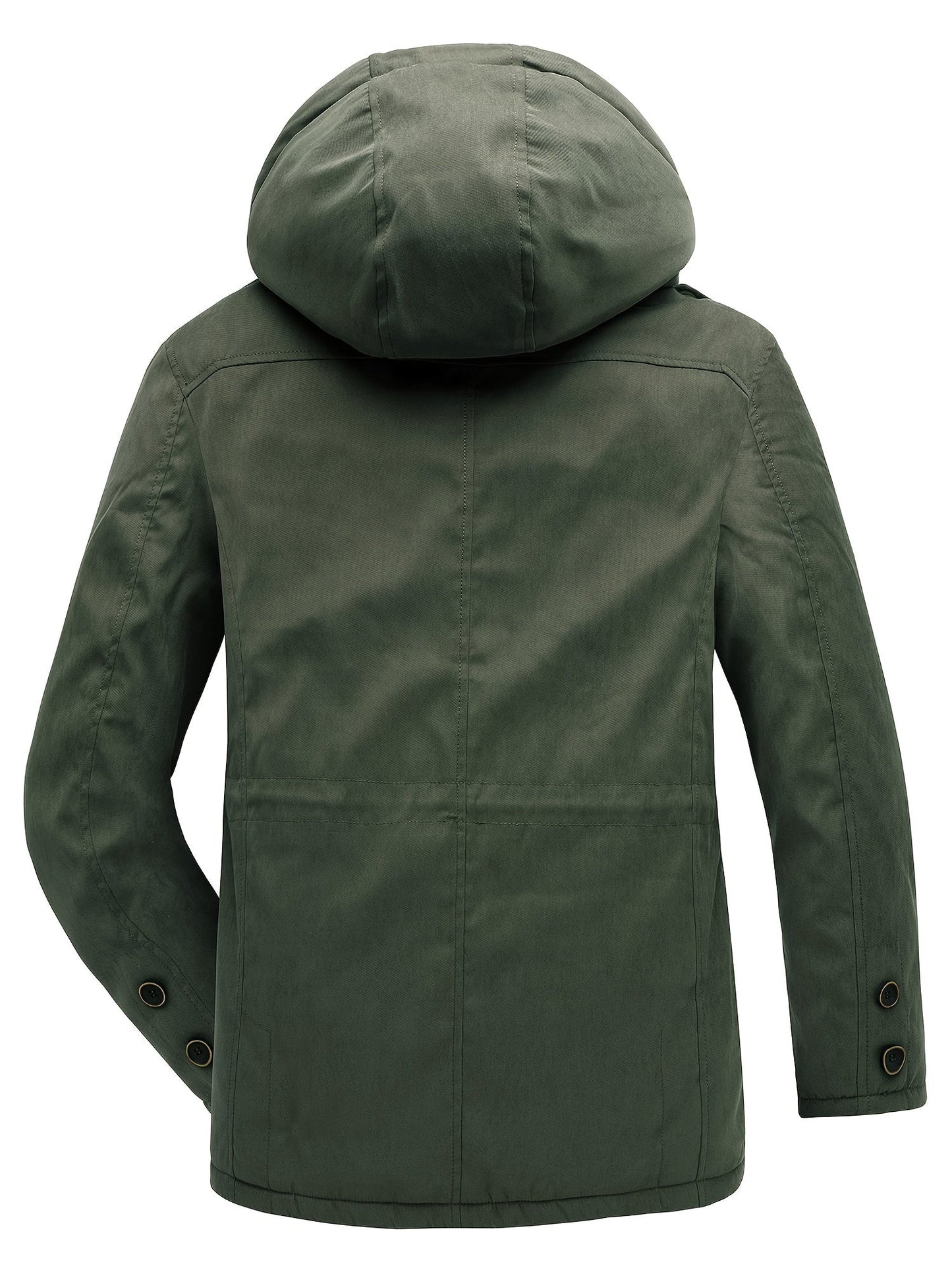 Herren Winterjacke mit Kapuze Reißverschluss Warm Bequem