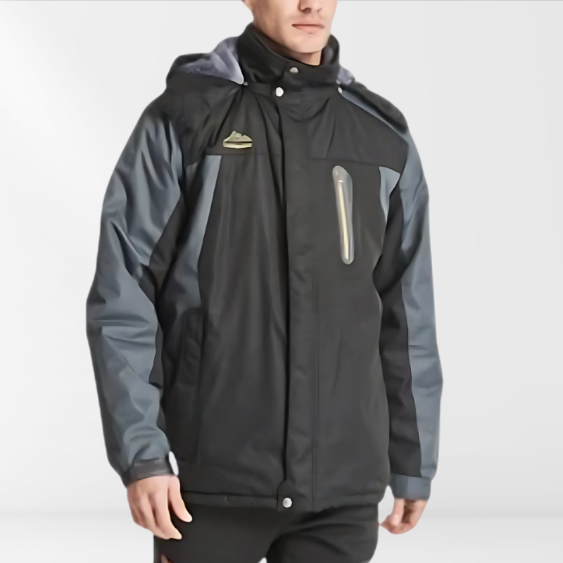 Herren Winterjacke mit Kapuze Wasserfest Schwarz - Norvielle