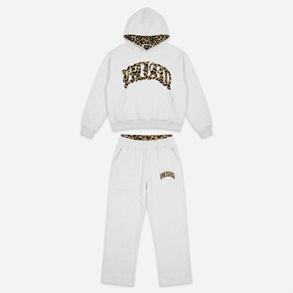 Damen Leopard Lounge Set Hoodie Jogginghose Leopardenmuster
