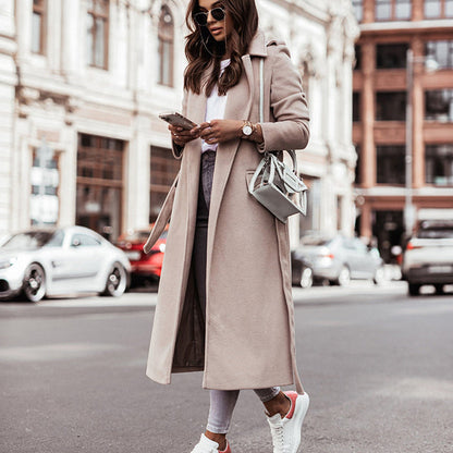Damen Langer Mantel Streetstyle Lässig