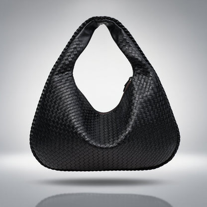 Damen Leder Schultertasche Geflochtene Hobo Bag