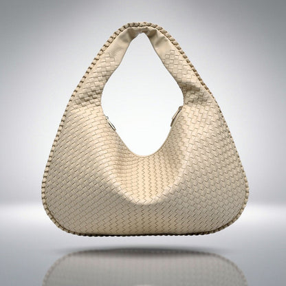Damen Leder Schultertasche Geflochtene Hobo Bag