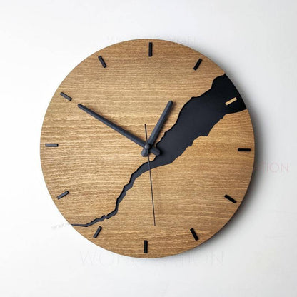 Nuvoro Holz Wanduhr Optik