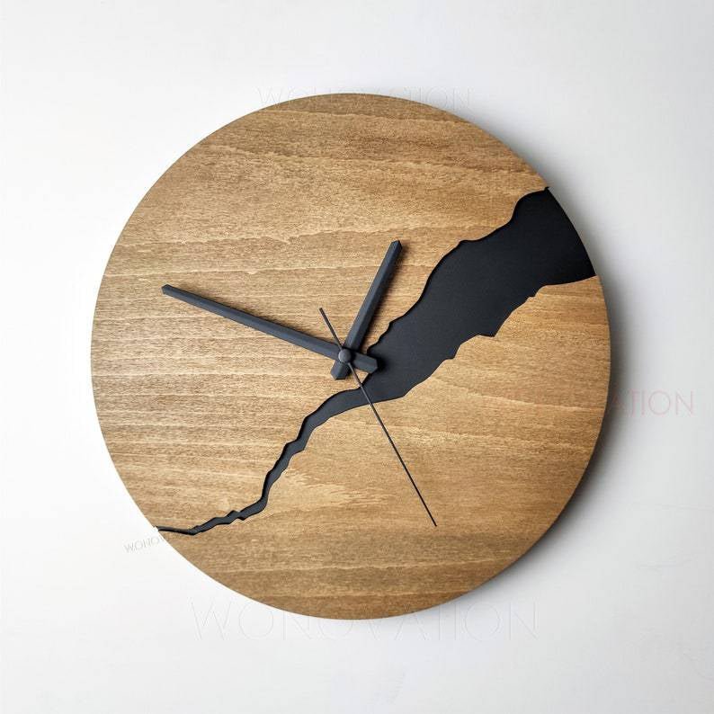 Nuvoro Holz Wanduhr Optik