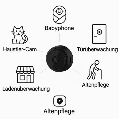 WiFi Überwachungskamera 1080p HD Nachtsicht Mini