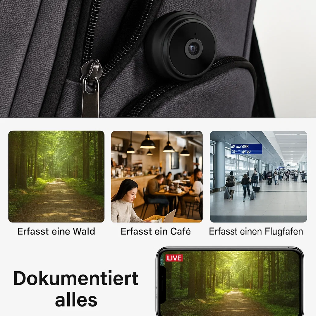 WiFi Überwachungskamera 1080p HD Nachtsicht Mini