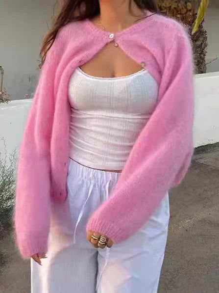 Norvielle Damen Mohair Strickjacke
