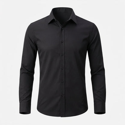 Herren Hemd Superstretch Bequem Schwarz - Norvielle