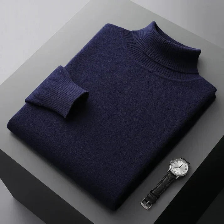 Herren Pullover Rollkragen Strickstruktur