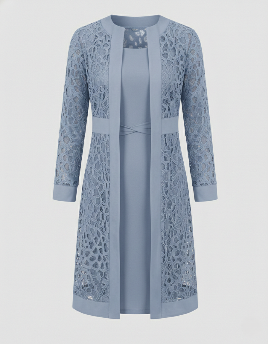 Elegantes Damen Spitzenkleid Cardigan