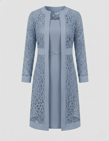 Elegantes Damen Spitzenkleid Cardigan