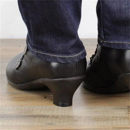Damen Viktorianische Schnür-Stiefeletten Spitzenbesatz
