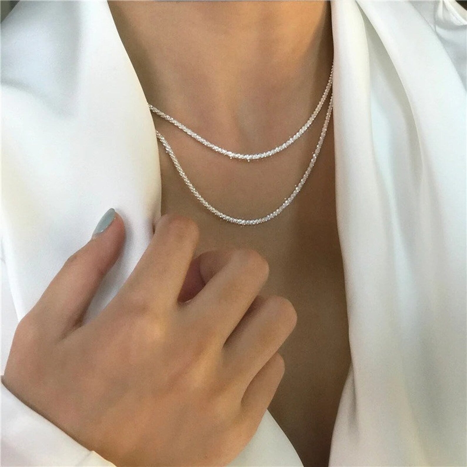Norvielle Damen Doppelkette Silber - Norvielle
