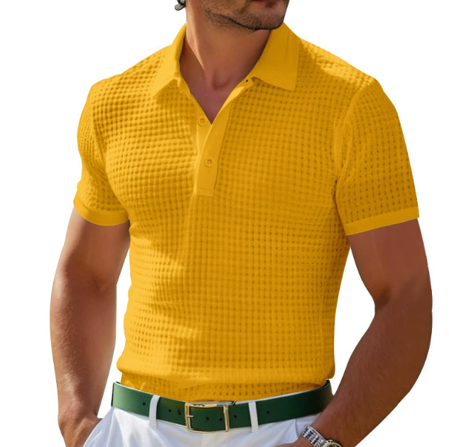 Herren Polo-Shirt Strukturiert Schmal