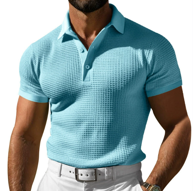 Herren Polo-Shirt Strukturiert Schmal