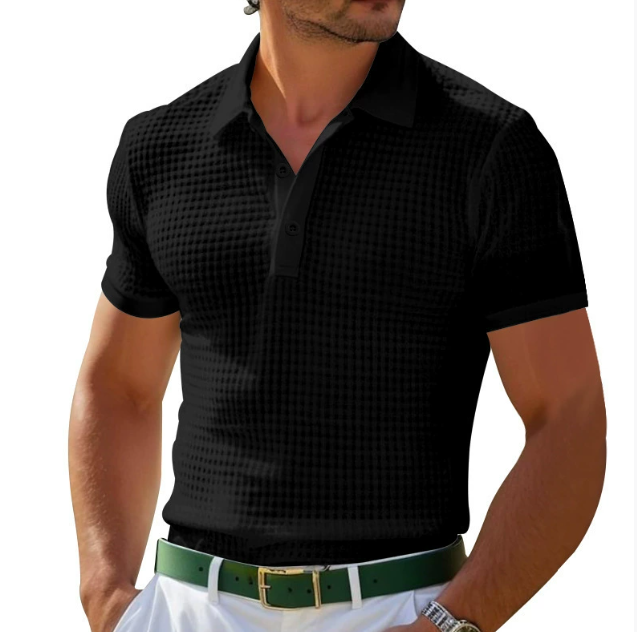 Herren Polo-Shirt Strukturiert Schmal