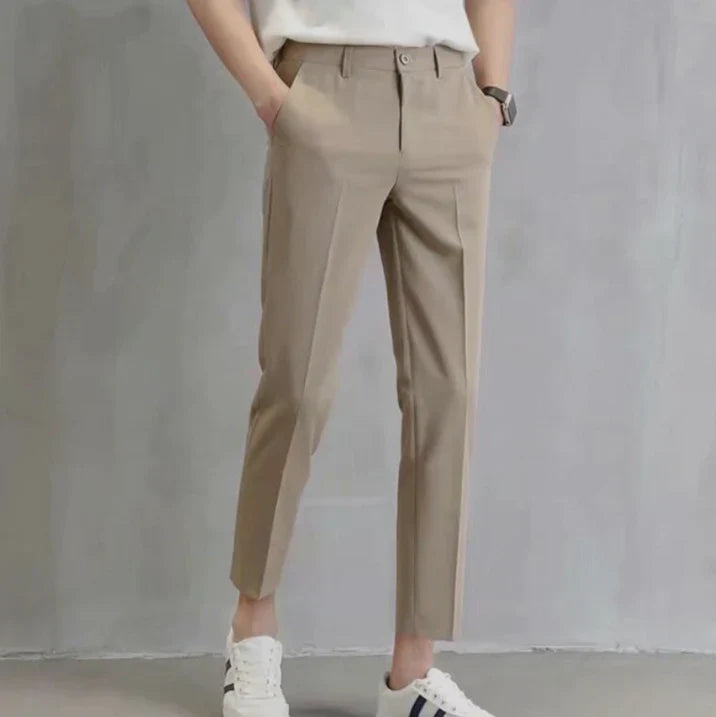 Herrenhose Schmale Passform Geradlinig Schwarz - Norvielle
