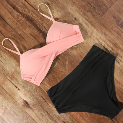 Damen Hochtailliertes Bikini-Set Push-Up