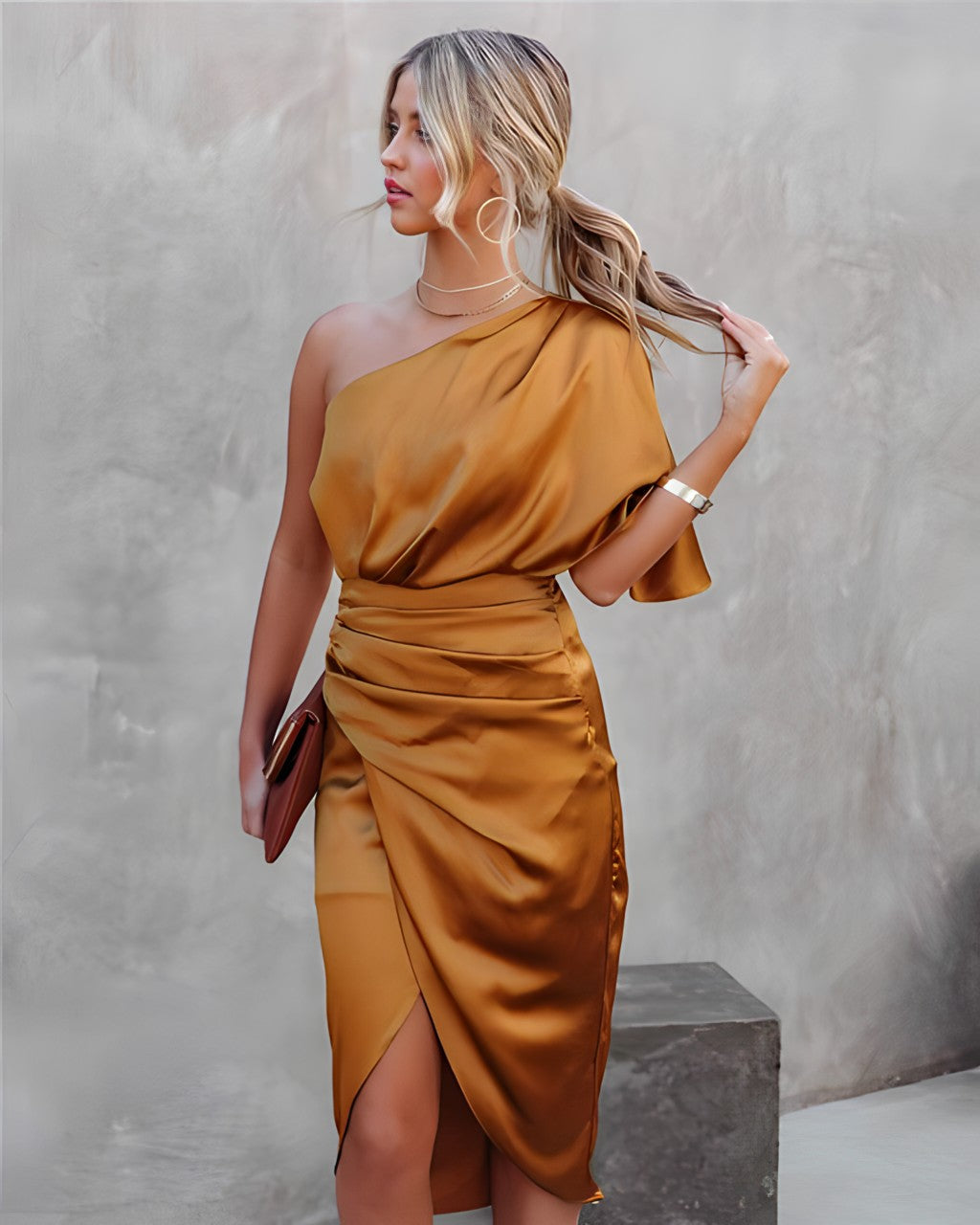 Norvielle Damen Seiden-Partykleid