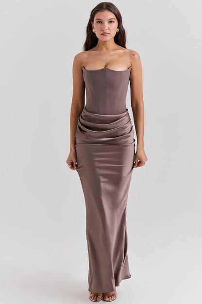 Damen Trägerloses Maxi-Kleid Hochzeitsgast