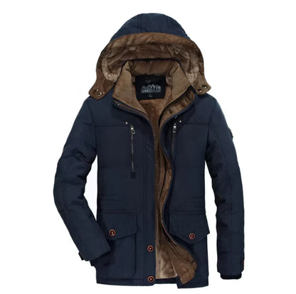 Herren Winterjacke Isoliert Kapuze Verstärkt