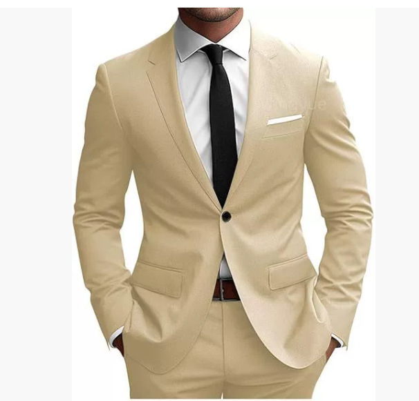 Elias Herren Slimfit Anzug Frühjahr Beige
