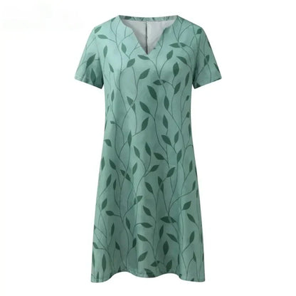 Damenkleid V-Ausschnitt Mini Bedruckt