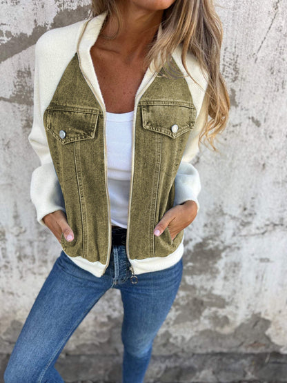 Damen Jacke Strukturiert Glatt