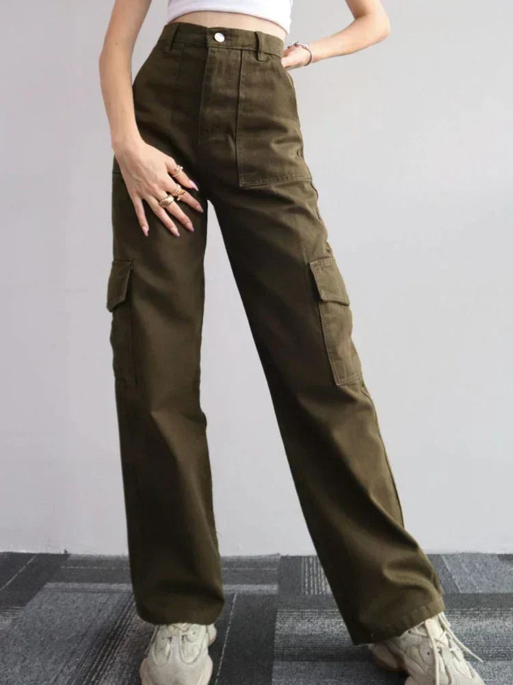 Damen Cargohose Bequem Mit Taschen