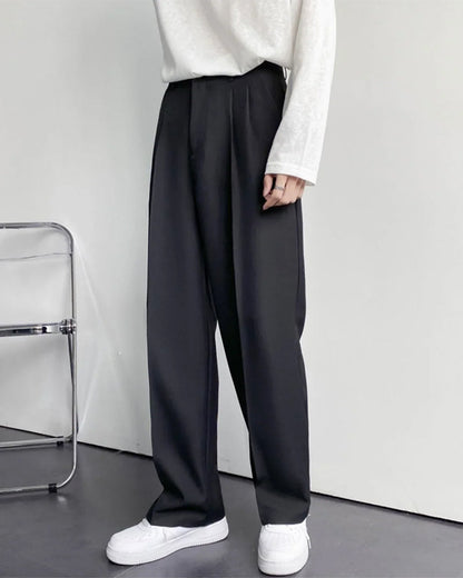 Enzo Herren Anzughose High-Waist Weites Bein