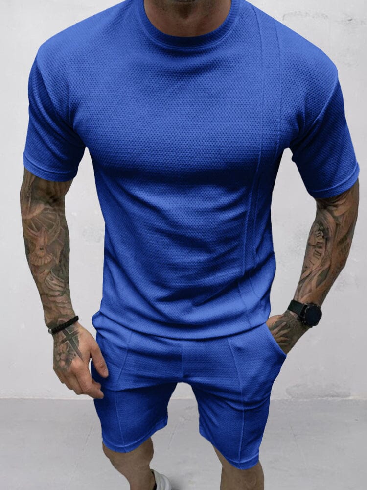 Renzo Herren T-Shirt Set Baumwolle Weiß