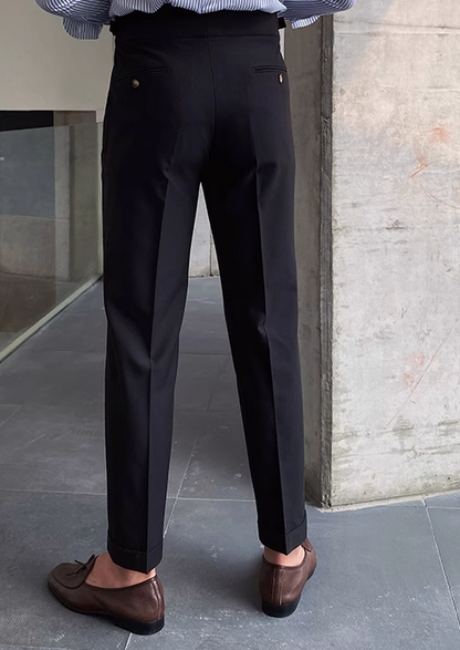 Damen Faltenhose Klassisch Gürtelschlaufen