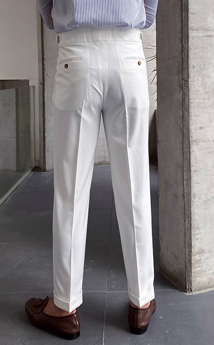 Damen Faltenhose Klassisch Gürtelschlaufen