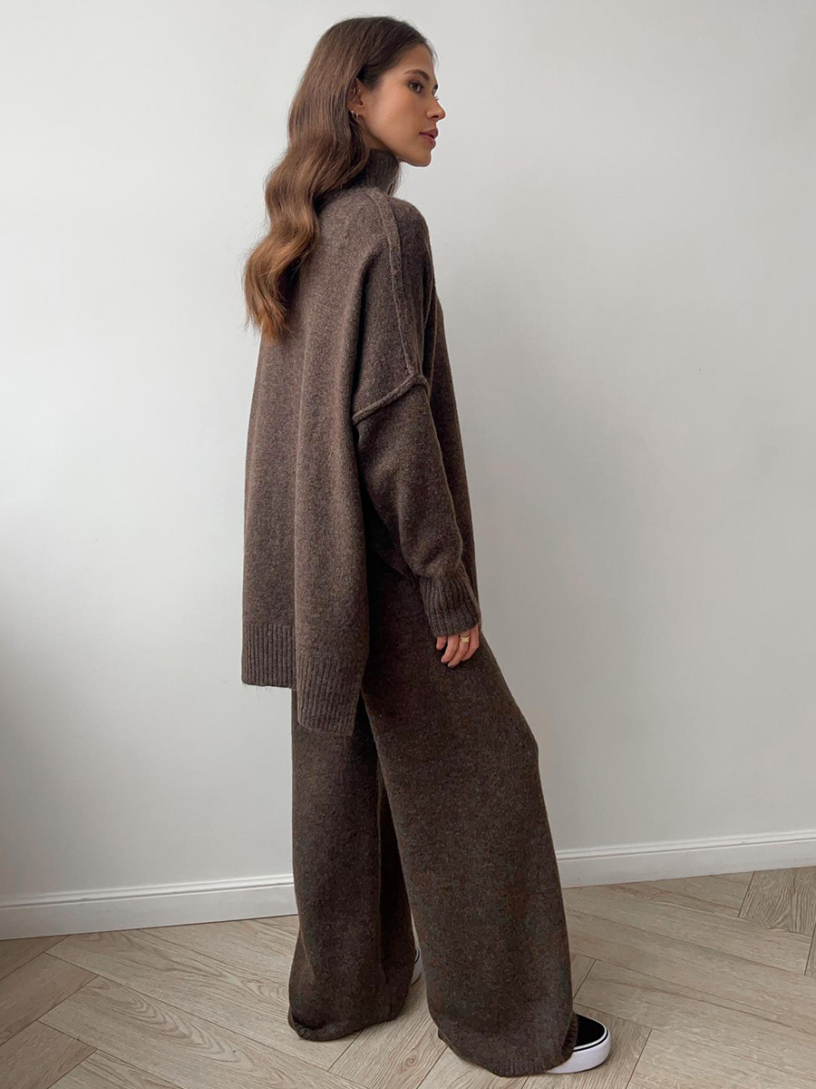 Damen Oversize Strickpullover Lounge-Set Gemütlich