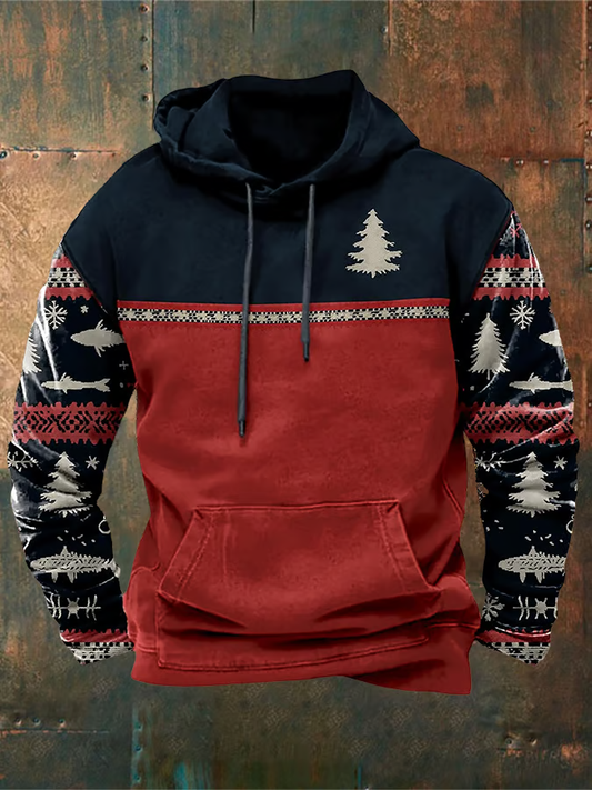Elias Damen Herren Weihnachts-Hoodie Baumwolle Rot - Norvielle