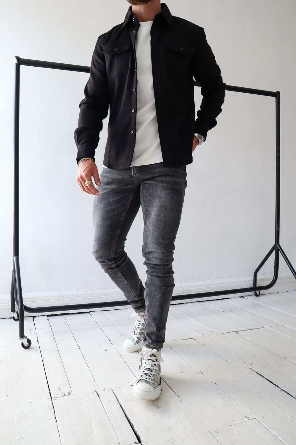 Herren Hemdjacke mit Brusttaschen
