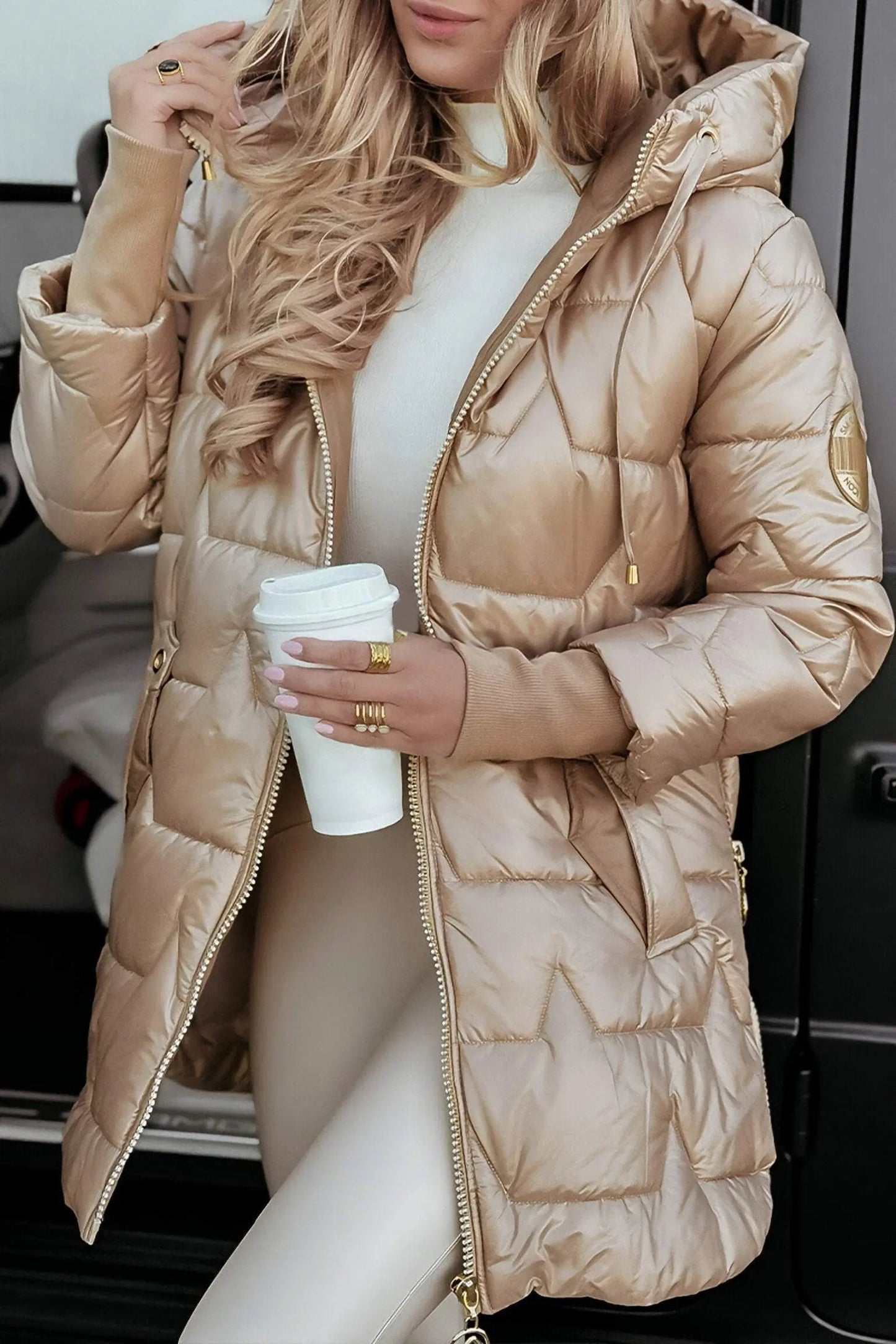 Damen Pufferjacke Kapuze - Norvielle