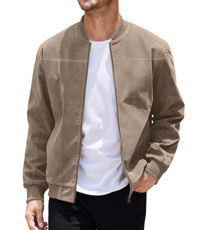 Herrenjacke Doppelreißverschluss Lederjacke Schwarze Herrenjacke - Norvielle