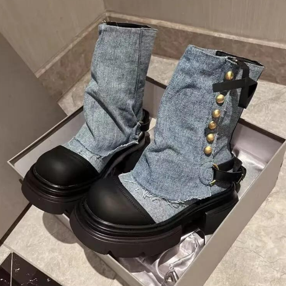 Keona Damen Denim Stiefel Winter