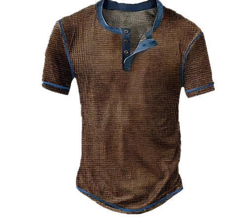 Herren Henley-Shirt Kurzarm Lässig - Eveloria