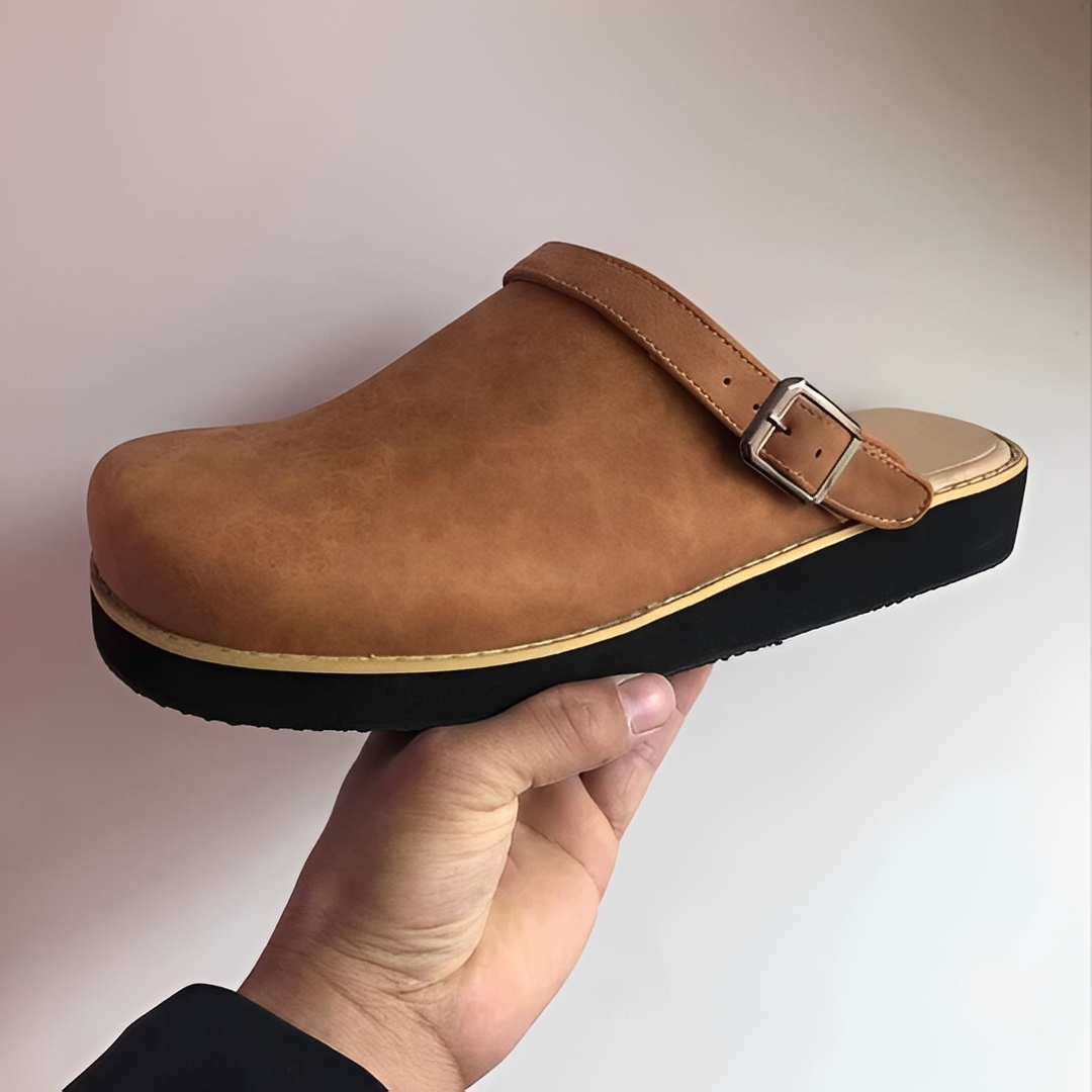 Herren Sommersandalen Bequem Leder Braun - Norvielle