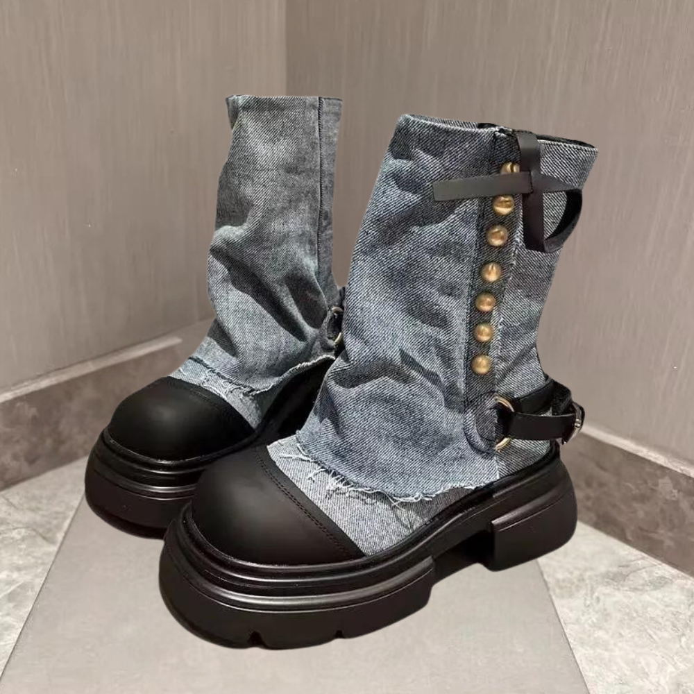 Keona Damen Denim Stiefel Winter
