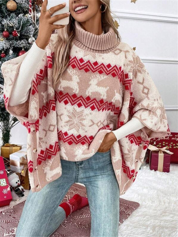 Damen Festlicher Winterstrickpullover Rentiermotiv