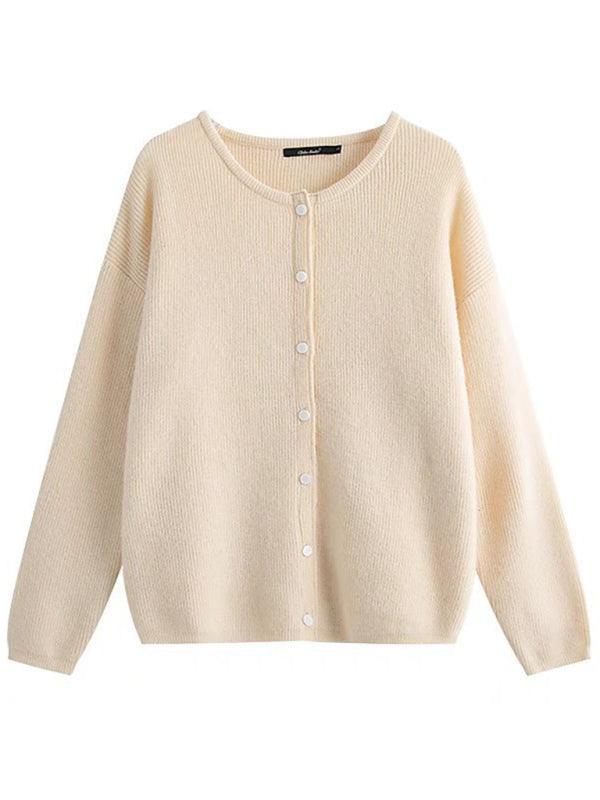 Norvielle Damen Strickjacke Kuschelig Warm Beige - Norvielle